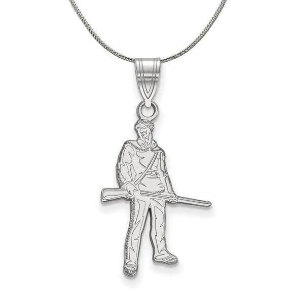 Sterling Silver West Virginia U. Medium Necklace - 24 Inch - Picture 1 of 8